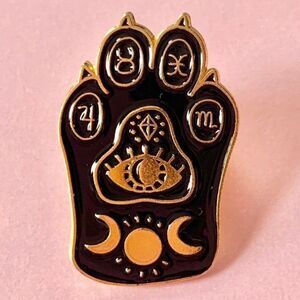 Ouija Evil Eye Cat Paw Lunar Moon Mystical Enamel Pin